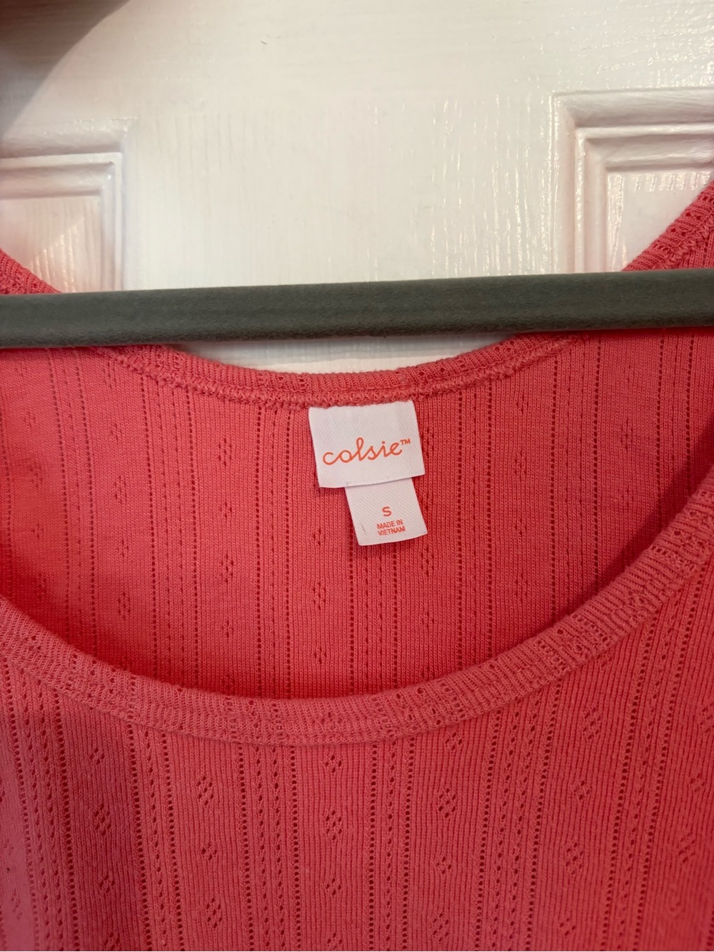 Colsie Ribbed Coral-Pink Tank Top - Picture 3 of 4